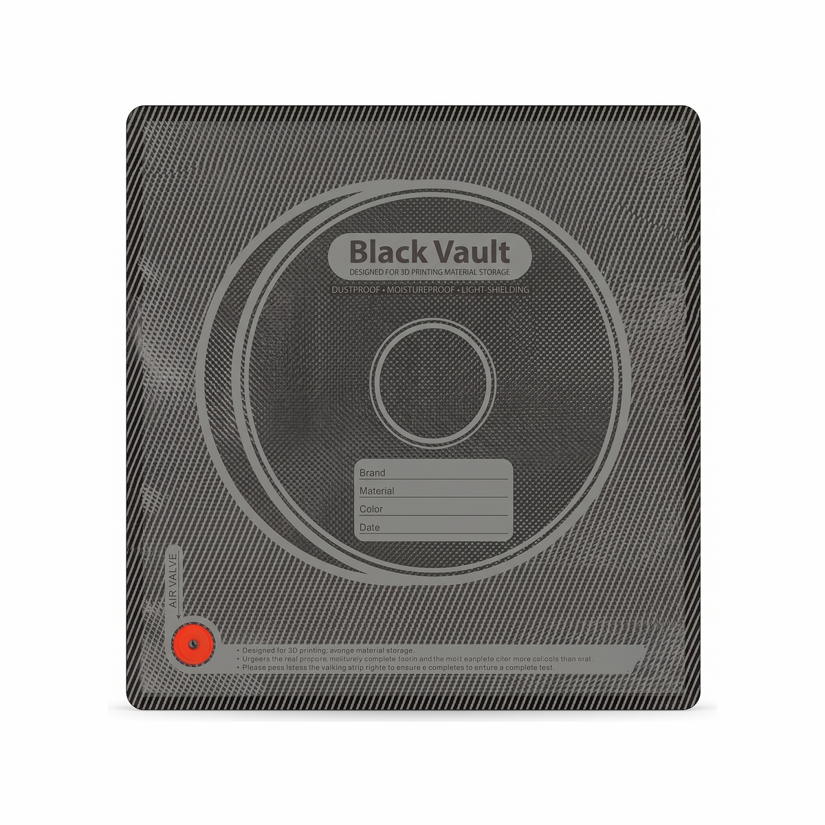 Premium-Vorbereitung: manuell getrocknete Filament-Spule, vakuumversiegelt im Black-Vault-Beutel mit Trockenmittel
